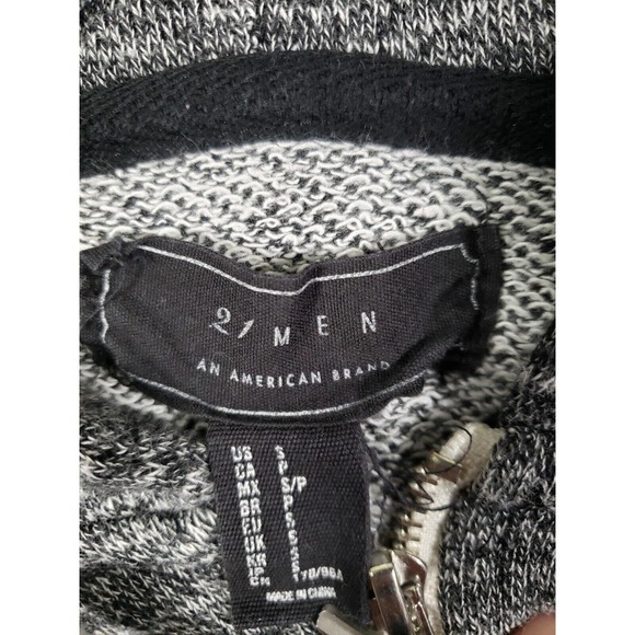 21 Men Sweater Mens Small Gray Colorblock Long Sleeve Full Zip Hoodie Pockets - Picture 8 of 12